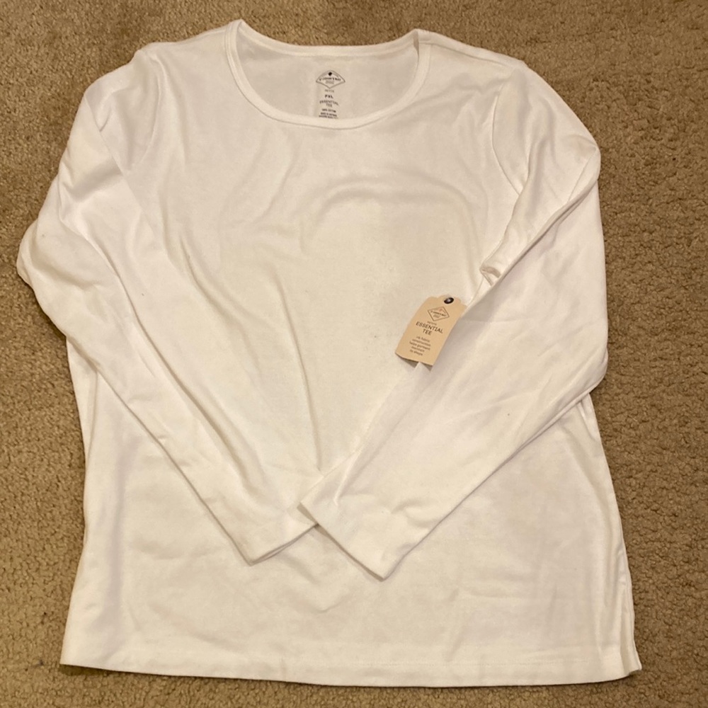 Womens long sleeve white shirt- New with tags! Size PXL